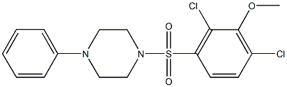 2,6-dichloro-3-[(4-phenyl-1-piperazinyl)sulfonyl]phenyl methyl ether 구조식 이미지