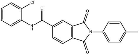 N-(2-chlorophenyl)-2-(4-methylphenyl)-1,3-dioxo-5-isoindolinecarboxamide 구조식 이미지