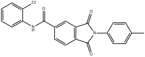 N-(2-chlorophenyl)-2-(4-methylphenyl)-1,3-dioxo-5-isoindolinecarboxamide Structure