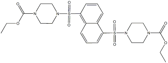 ethyl 4-[(5-{[4-(ethoxycarbonyl)-1-piperazinyl]sulfonyl}-1-naphthyl)sulfonyl]-1-piperazinecarboxylate Structure