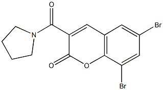 6,8-dibromo-3-(1-pyrrolidinylcarbonyl)-2H-chromen-2-one 구조식 이미지