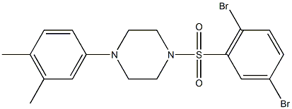 1-[(2,5-dibromophenyl)sulfonyl]-4-(3,4-dimethylphenyl)piperazine Structure