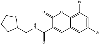 6,8-dibromo-2-oxo-N-(tetrahydro-2-furanylmethyl)-2H-chromene-3-carboxamide Structure