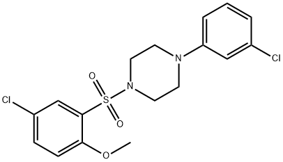 1-[(5-chloro-2-methoxyphenyl)sulfonyl]-4-(3-chlorophenyl)piperazine 구조식 이미지