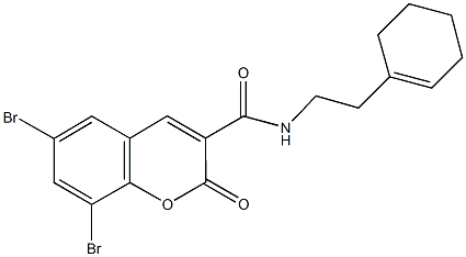 6,8-dibromo-N-[2-(1-cyclohexen-1-yl)ethyl]-2-oxo-2H-chromene-3-carboxamide Structure