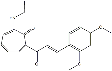 2-[3-(2,4-dimethoxyphenyl)acryloyl]-7-(ethylamino)-2,4,6-cycloheptatrien-1-one 구조식 이미지