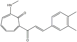 2-[3-(3,4-dimethylphenyl)acryloyl]-7-(methylamino)-2,4,6-cycloheptatrien-1-one Structure