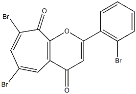 6,8-dibromo-2-(2-bromophenyl)cyclohepta[b]pyran-4,9-dione 구조식 이미지