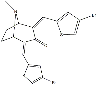 2,4-bis[(4-bromo-2-thienyl)methylene]-8-methyl-8-azabicyclo[3.2.1]octan-3-one 구조식 이미지