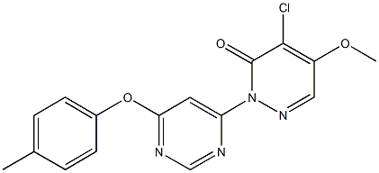 4-chloro-5-methoxy-2-[6-(4-methylphenoxy)-4-pyrimidinyl]-3(2H)-pyridazinone Structure