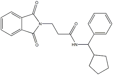 N-[cyclopentyl(phenyl)methyl]-3-(1,3-dioxo-1,3-dihydro-2H-isoindol-2-yl)propanamide Structure