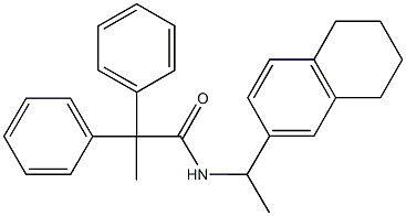 2,2-diphenyl-N-[1-(5,6,7,8-tetrahydro-2-naphthalenyl)ethyl]propanamide Structure