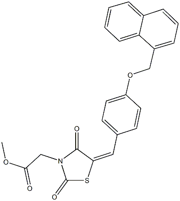 methyl {5-[4-(1-naphthylmethoxy)benzylidene]-2,4-dioxo-1,3-thiazolidin-3-yl}acetate Structure