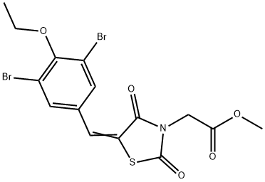 methyl [5-(3,5-dibromo-4-ethoxybenzylidene)-2,4-dioxo-1,3-thiazolidin-3-yl]acetate Structure