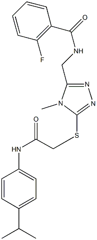 2-fluoro-N-[(5-{[2-(4-isopropylanilino)-2-oxoethyl]sulfanyl}-4-methyl-4H-1,2,4-triazol-3-yl)methyl]benzamide Structure