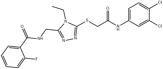 N-[(5-{[2-(3,4-dichloroanilino)-2-oxoethyl]sulfanyl}-4-ethyl-4H-1,2,4-triazol-3-yl)methyl]-2-fluorobenzamide Structure
