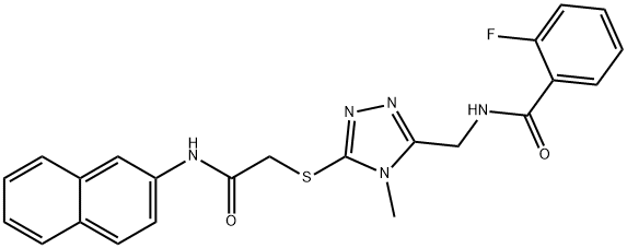 2-fluoro-N-[(4-methyl-5-{[2-(2-naphthylamino)-2-oxoethyl]sulfanyl}-4H-1,2,4-triazol-3-yl)methyl]benzamide Structure