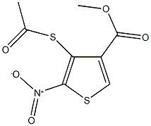 methyl 4-(acetylsulfanyl)-5-nitro-3-thiophenecarboxylate 구조식 이미지
