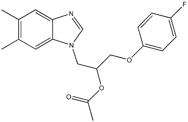 2-(5,6-dimethyl-1H-benzimidazol-1-yl)-1-[(4-fluorophenoxy)methyl]ethyl acetate 구조식 이미지