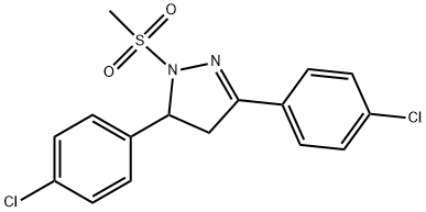 3,5-bis(4-chlorophenyl)-1-(methylsulfonyl)-4,5-dihydro-1H-pyrazole Structure