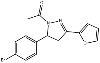 1-acetyl-5-(4-bromophenyl)-3-(2-furyl)-4,5-dihydro-1H-pyrazole 구조식 이미지