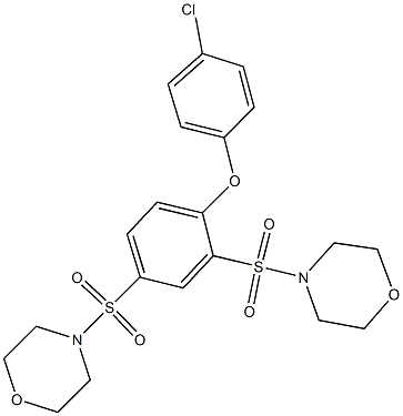 4-{[2-(4-chlorophenoxy)-5-(4-morpholinylsulfonyl)phenyl]sulfonyl}morpholine Structure