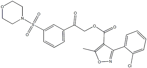 2-[3-(4-morpholinylsulfonyl)phenyl]-2-oxoethyl 3-(2-chlorophenyl)-5-methyl-4-isoxazolecarboxylate 구조식 이미지