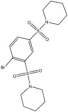 1-{[2-bromo-5-(1-piperidinylsulfonyl)phenyl]sulfonyl}piperidine Structure