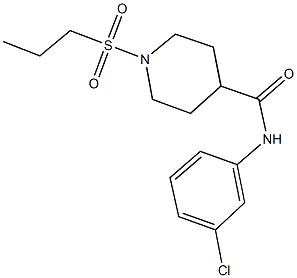 N-(3-chlorophenyl)-1-(propylsulfonyl)-4-piperidinecarboxamide 구조식 이미지