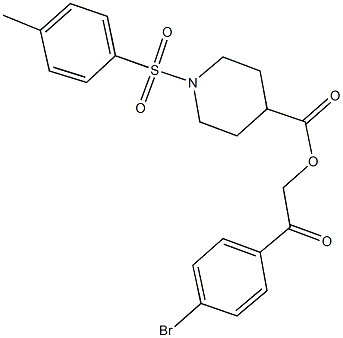 2-(4-bromophenyl)-2-oxoethyl 1-[(4-methylphenyl)sulfonyl]-4-piperidinecarboxylate Structure