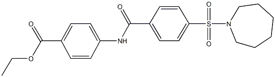 ethyl 4-{[4-(1-azepanylsulfonyl)benzoyl]amino}benzoate 구조식 이미지