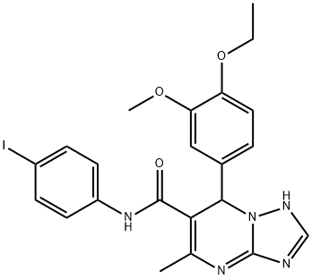 7-(4-ethoxy-3-methoxyphenyl)-N-(4-iodophenyl)-5-methyl-4,7-dihydro[1,2,4]triazolo[1,5-a]pyrimidine-6-carboxamide Structure