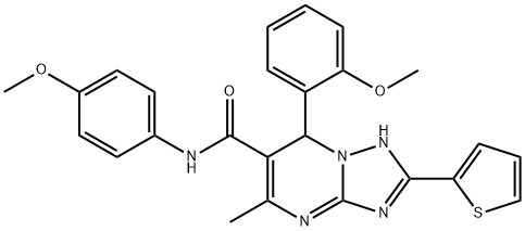 7-(2-methoxyphenyl)-N-(4-methoxyphenyl)-5-methyl-2-(2-thienyl)-4,7-dihydro[1,2,4]triazolo[1,5-a]pyrimidine-6-carboxamide 구조식 이미지