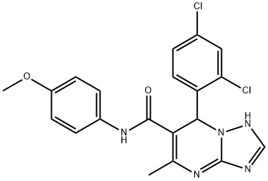 7-(2,4-dichlorophenyl)-N-(4-methoxyphenyl)-5-methyl-4,7-dihydro[1,2,4]triazolo[1,5-a]pyrimidine-6-carboxamide 구조식 이미지