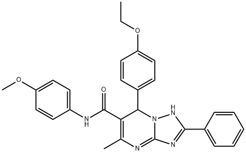 7-(4-ethoxyphenyl)-N-(4-methoxyphenyl)-5-methyl-2-phenyl-4,7-dihydro[1,2,4]triazolo[1,5-a]pyrimidine-6-carboxamide 구조식 이미지