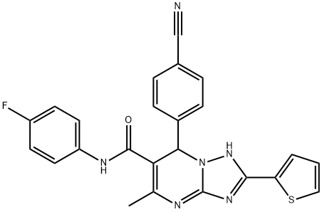 7-(4-cyanophenyl)-N-(4-fluorophenyl)-5-methyl-2-(2-thienyl)-4,7-dihydro[1,2,4]triazolo[1,5-a]pyrimidine-6-carboxamide Structure