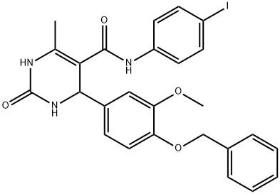 4-[4-(benzyloxy)-3-methoxyphenyl]-N-(4-iodophenyl)-6-methyl-2-oxo-1,2,3,4-tetrahydro-5-pyrimidinecarboxamide 구조식 이미지