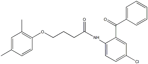 N-(2-benzoyl-4-chlorophenyl)-4-(2,4-dimethylphenoxy)butanamide 구조식 이미지