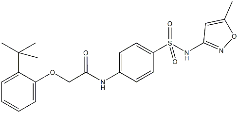 2-(2-tert-butylphenoxy)-N-(4-{[(5-methyl-3-isoxazolyl)amino]sulfonyl}phenyl)acetamide Structure