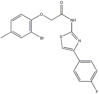 2-(2-bromo-4-methylphenoxy)-N-[4-(4-fluorophenyl)-1,3-thiazol-2-yl]acetamide Structure