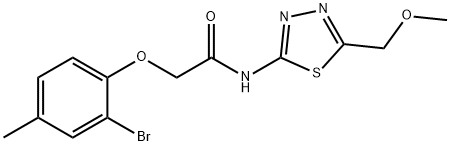 2-(2-bromo-4-methylphenoxy)-N-[5-(methoxymethyl)-1,3,4-thiadiazol-2-yl]acetamide Structure