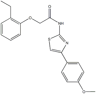 2-(2-ethylphenoxy)-N-[4-(4-methoxyphenyl)-1,3-thiazol-2-yl]acetamide 구조식 이미지