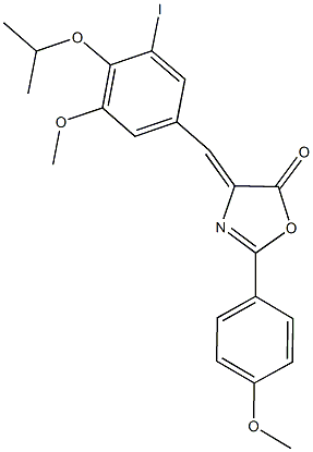 4-(3-iodo-4-isopropoxy-5-methoxybenzylidene)-2-(4-methoxyphenyl)-1,3-oxazol-5(4H)-one 구조식 이미지