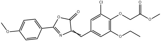 methyl {2-chloro-6-ethoxy-4-[(2-(4-methoxyphenyl)-5-oxo-1,3-oxazol-4(5H)-ylidene)methyl]phenoxy}acetate Structure