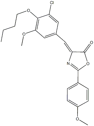 4-(4-butoxy-3-chloro-5-methoxybenzylidene)-2-(4-methoxyphenyl)-1,3-oxazol-5(4H)-one Structure