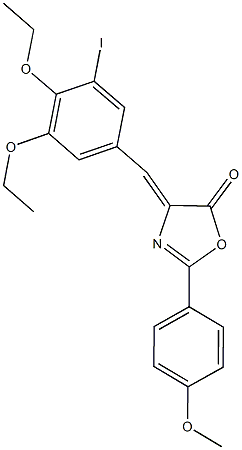 4-(3,4-diethoxy-5-iodobenzylidene)-2-(4-methoxyphenyl)-1,3-oxazol-5(4H)-one Structure