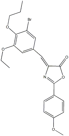 4-(3-bromo-5-ethoxy-4-propoxybenzylidene)-2-(4-methoxyphenyl)-1,3-oxazol-5(4H)-one 구조식 이미지