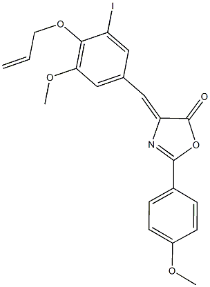 4-[4-(allyloxy)-3-iodo-5-methoxybenzylidene]-2-(4-methoxyphenyl)-1,3-oxazol-5(4H)-one Structure