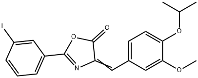 2-(3-iodophenyl)-4-(4-isopropoxy-3-methoxybenzylidene)-1,3-oxazol-5(4H)-one 구조식 이미지