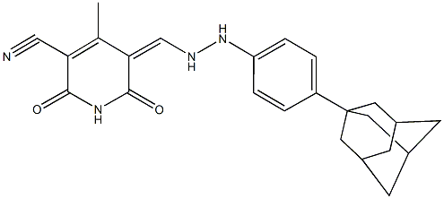 5-({2-[4-(1-adamantyl)phenyl]hydrazino}methylene)-4-methyl-2,6-dioxo-1,2,5,6-tetrahydro-3-pyridinecarbonitrile 구조식 이미지